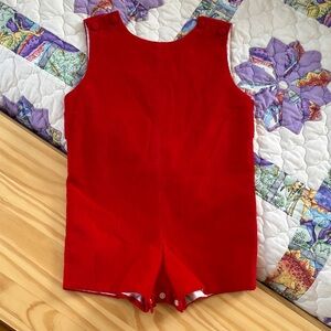 Vibrant Red Kids Romper